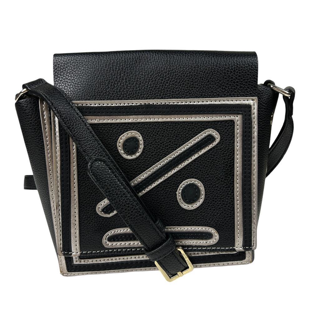 Desigual Black Square Faux Leather Face Crossbody Bag